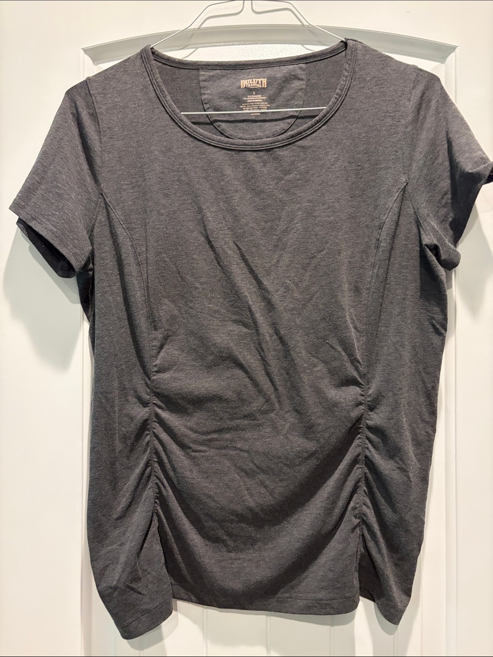 Duluth Short-Sleeve Ruched Tee - Charcoal